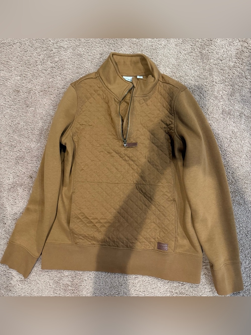 LL Bean Quilted Sweatshirt 1/4 Zip Pullover Long Sleeve Women's Medium - Picture 1 of 5